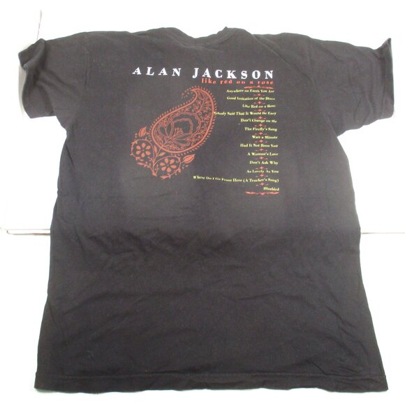 Alan Jackson Like Red On A Rose Tour 2002 T Shirt Mens L Country Music Concert - Picture 2 of 3